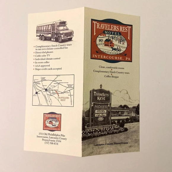 Vintage  Pennsylvania Brochures Motel Inn Amish World Basketville Pamphlets - Picture 2 of 16